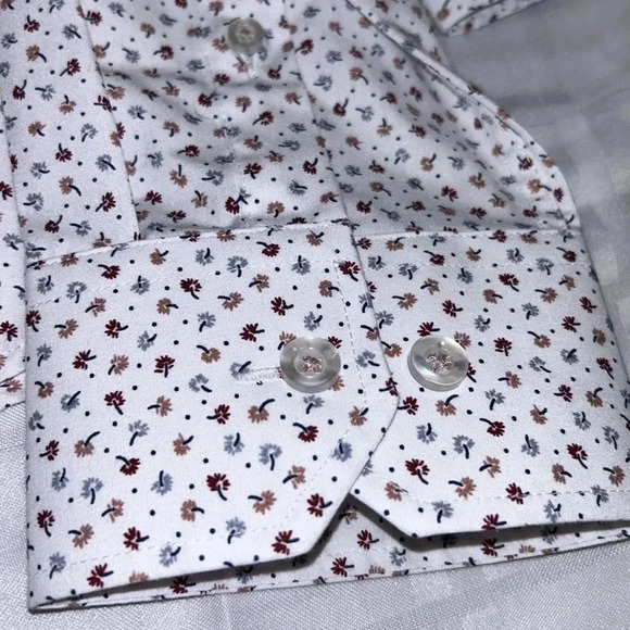 AKA Men shirt,NWT,slim fit, small,Mini floral print ,long sleeve,100 cotton - Picture 2 of 11